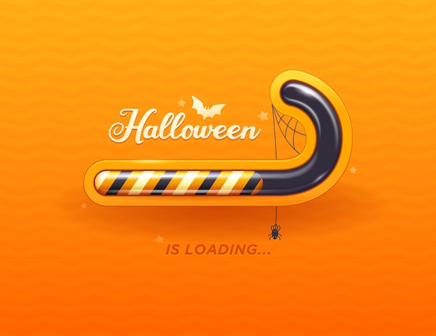 Halloween holiday loading background with candy