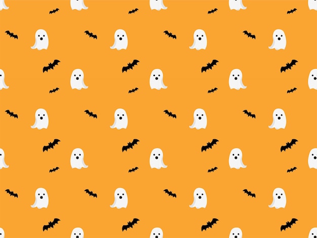 halloween horror bat spider ghost seamless art modern pattern background element flat cartoon vector