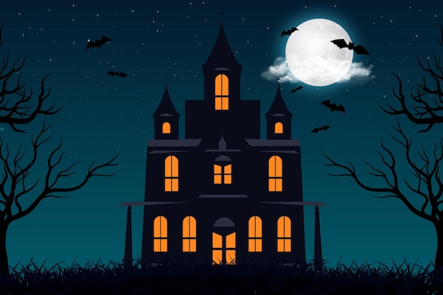 Halloween horror ghost house background