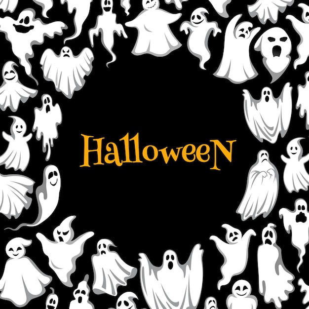 Halloween horror ghost poster for holiday design