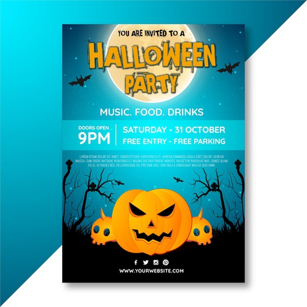 Halloween horror night party flyer