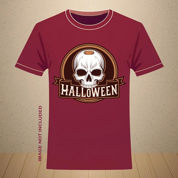 Halloween horror skull tshirt design vector art illustration