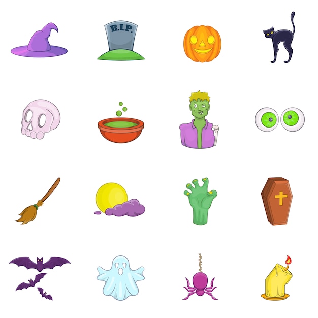 Halloween icons set