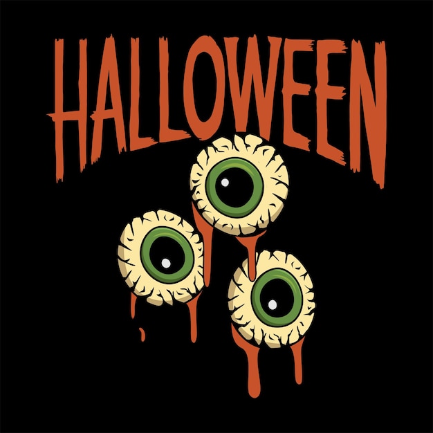 Halloween illustration eye isolated dark background