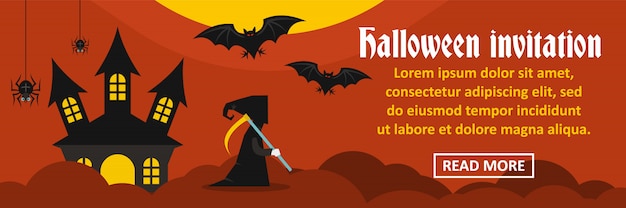 Halloween invitation banner horizontal concept