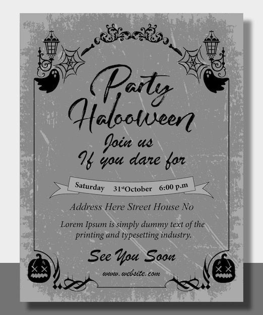 Vector halloween invitation letter template