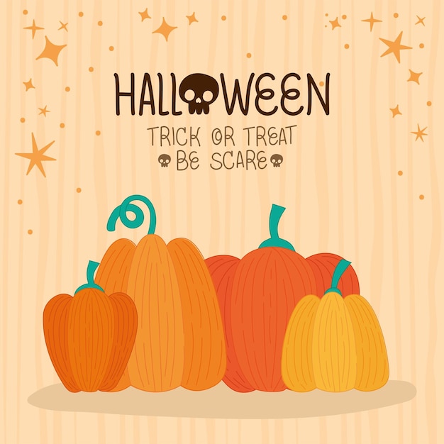 Halloween invitation with pumpkins