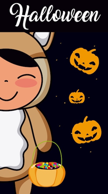 Halloween kid cartoon