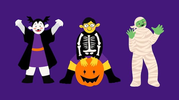 Vector halloween kids character