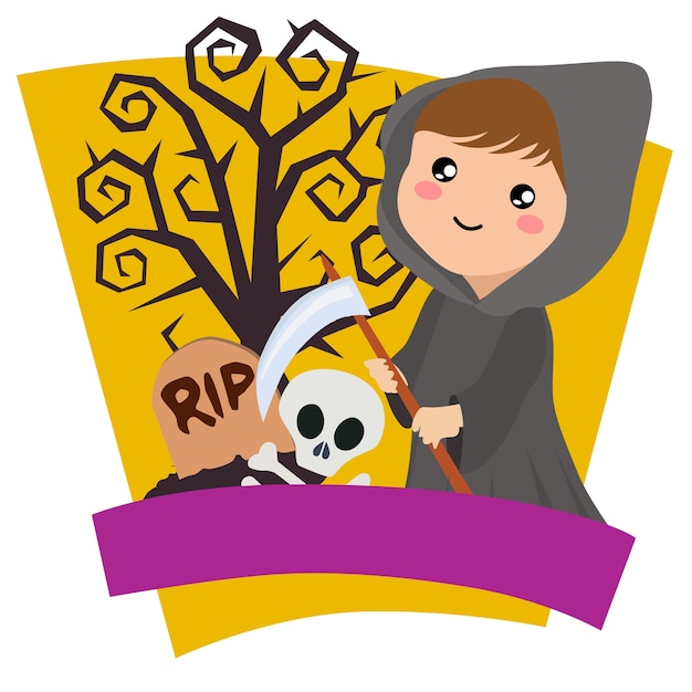 Halloween kids grim reaper costume theme