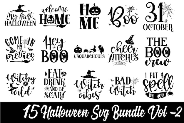 Halloween lettering quotes Vectors and  Illustrations