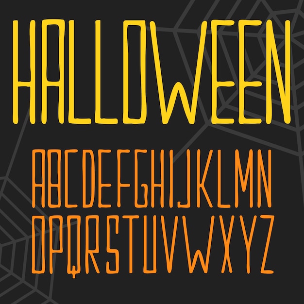 halloween lettering with spider nets