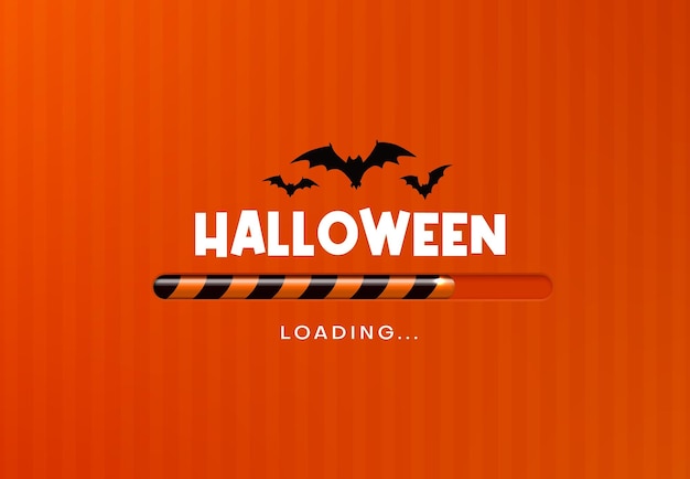 Halloween loading holiday party orange background