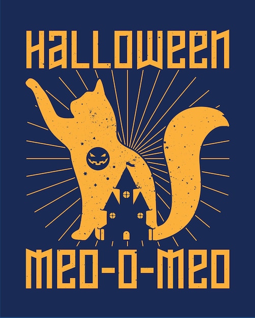 Halloween meoomeo Halloween tshirt Design Halloween tee vector