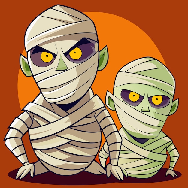 Halloween mummies illustration design