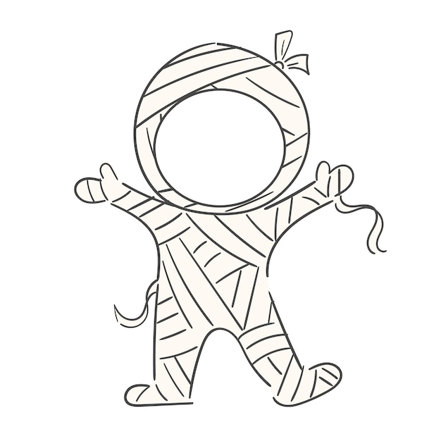 Halloween Mummy Costume Illustration for Face Synthesis.