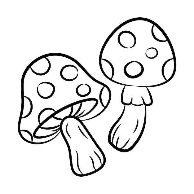 Halloween mushroom sketch for coloring