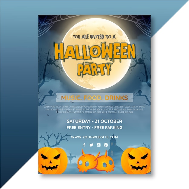 Halloween night flyer template