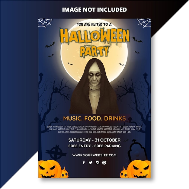 Halloween night flyer template