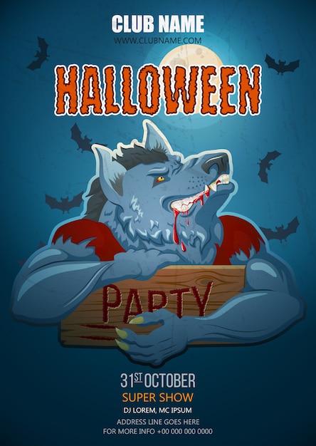 Halloween night party poster template