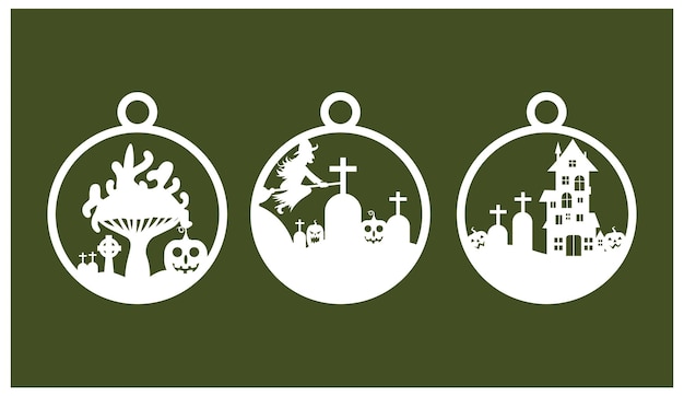 Halloween ornaments element vector set