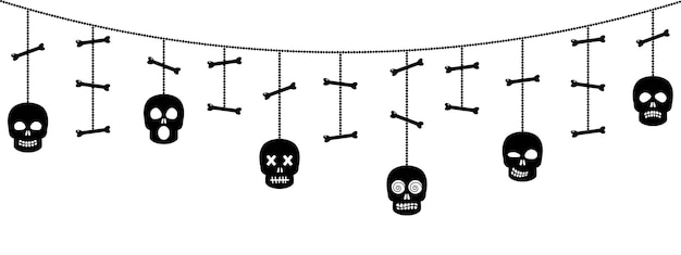 Halloween ornaments with sculls and bones