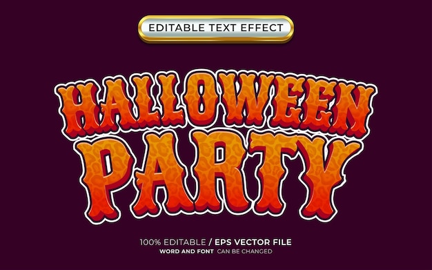 Halloween Party 3D Editable Text Effect Outline and Cartoon Style with Halloween Theme