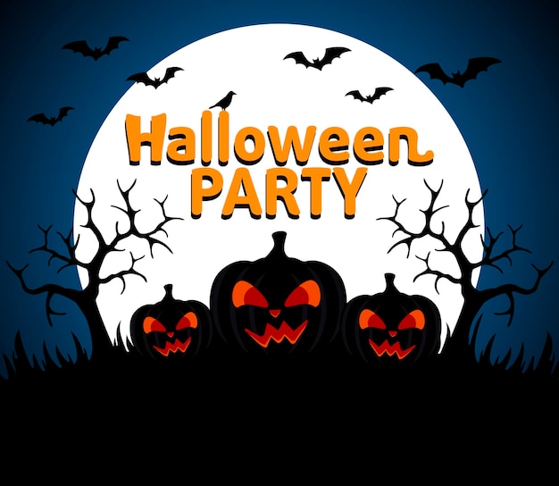 Halloween Party background blue