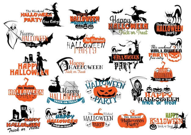 Halloween party banners and headers