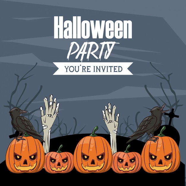 Halloween party card