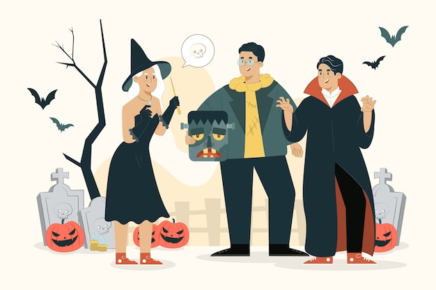 Halloween party concept monster theme illustration