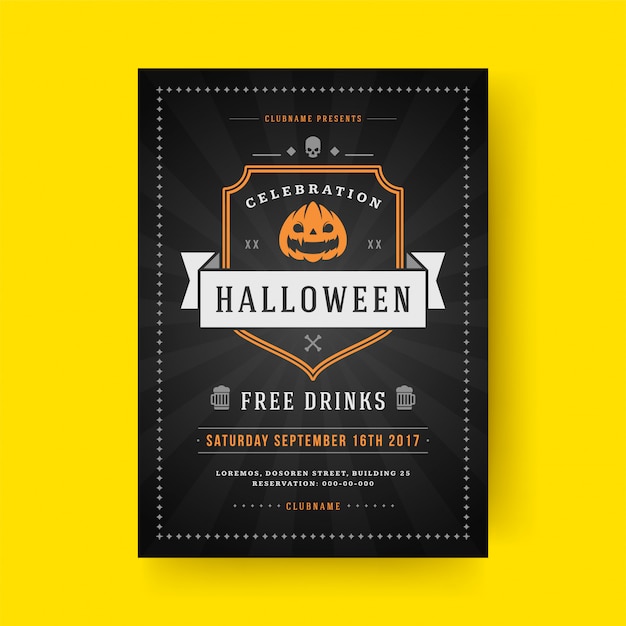 Halloween party flyer celebration night party poster or flyer template