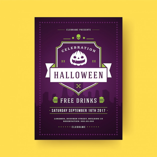 Halloween party flyer celebration night party poster