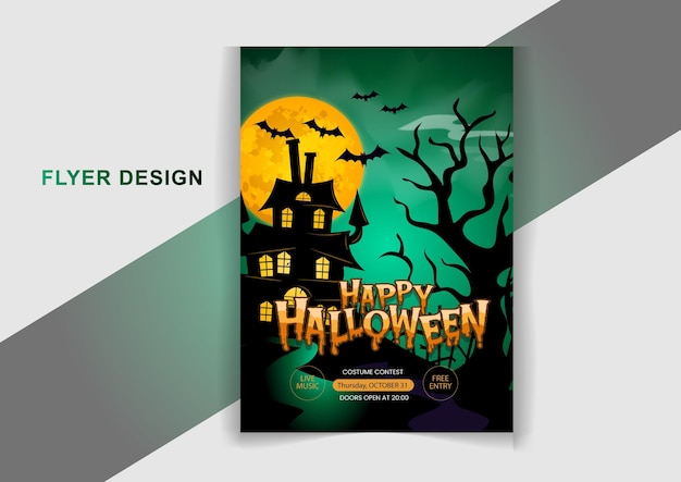 Halloween Party flyer vector pumpkins poster design template