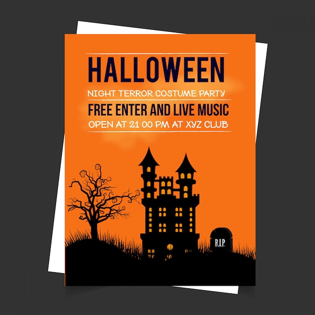 Halloween Party invitation card with creative design vector