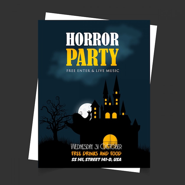 Halloween party invitation card with creative design vector