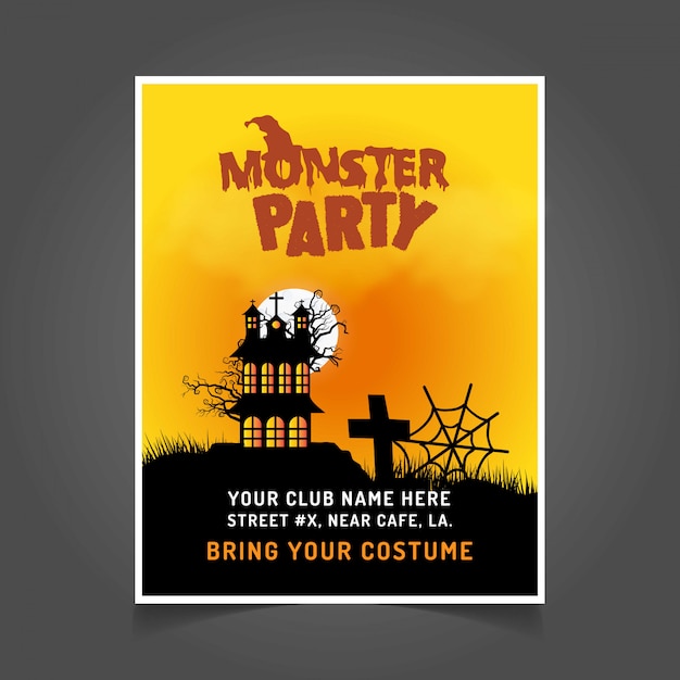 Halloween Party invitation card with creative design vector