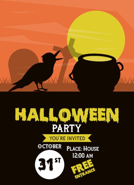 Halloween party invitation card