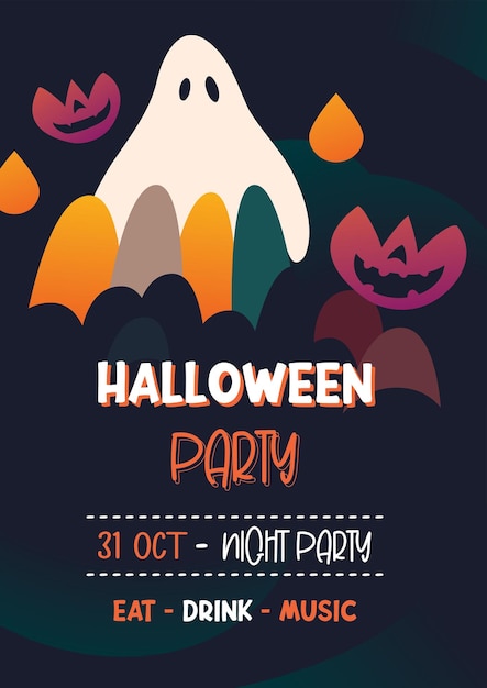 Halloween party invitations or greeting cards background Halloween illustration template for banner