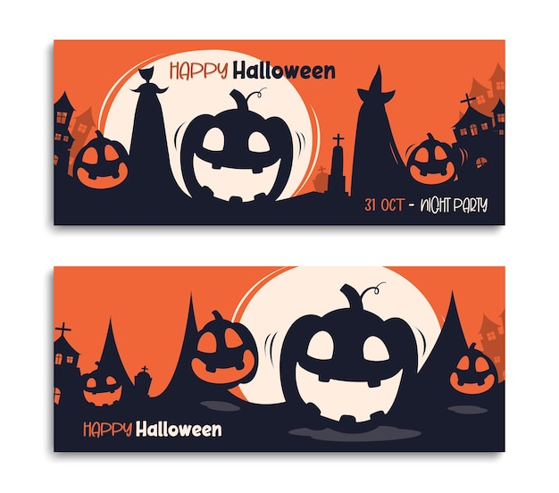 Halloween party invitations or greeting cards background Halloween illustration template for design