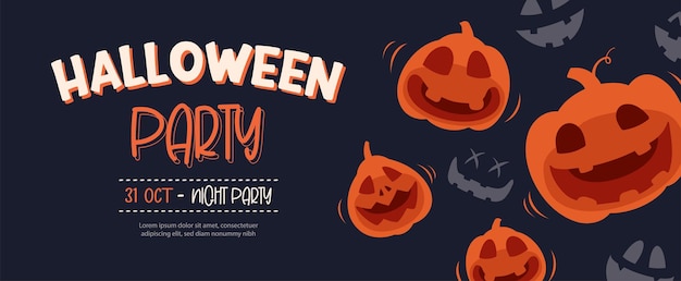 Halloween party invitations or greeting cards background Halloween illustration template for design