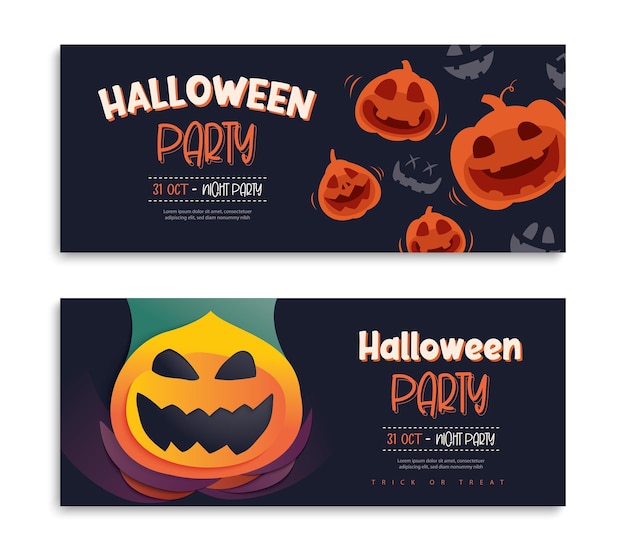 Halloween party invitations or greeting cards background Halloween illustration template