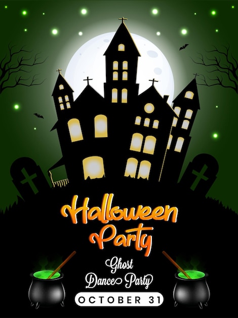 Halloween party night background design vector illustration