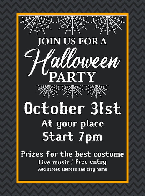 Vector halloween party night poster flyer social media post design