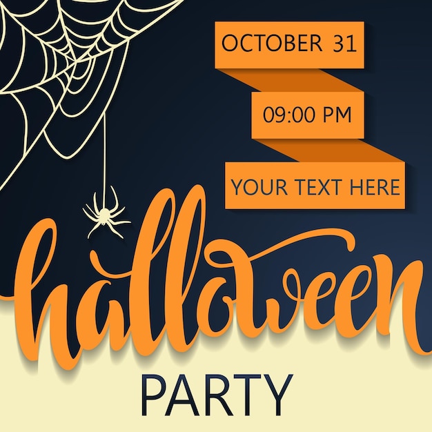 Halloween party poster Lettering Halloween 31 october Poster for a party on All Saints Day Flyer for a party