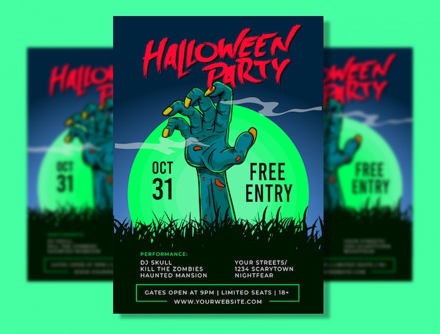 Vector halloween party poster template