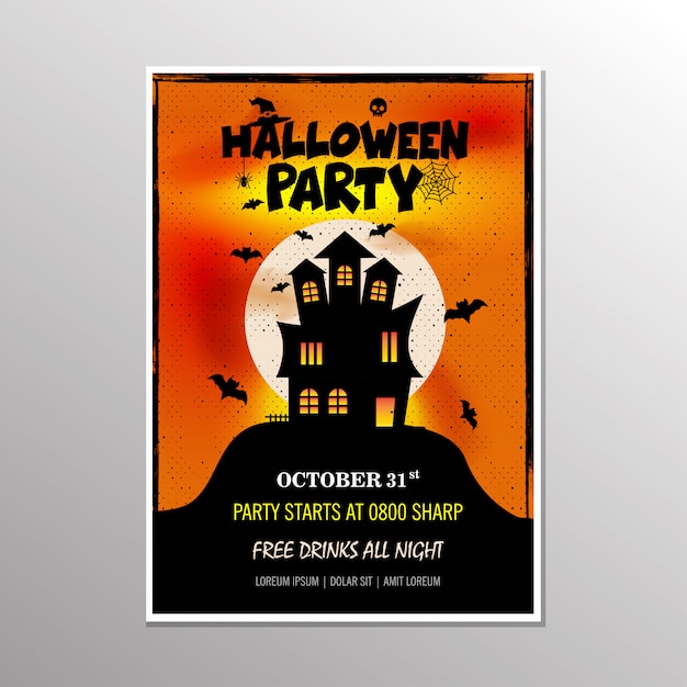 Halloween party poster. vector illustration