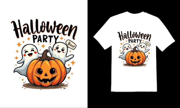 Vector halloween party tshirt designs featuring creepy cute