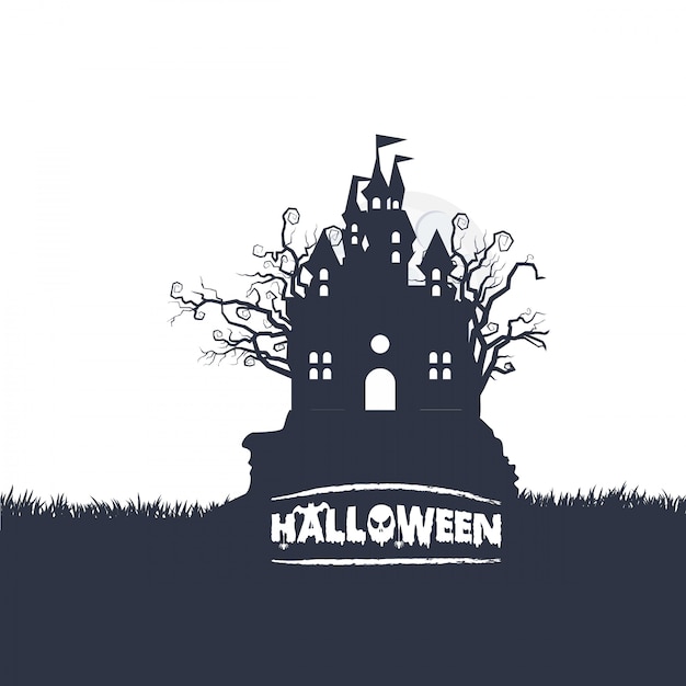 Halloween Party typographic design with white background