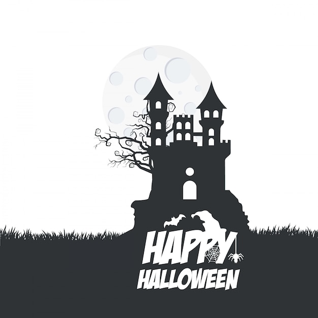 Halloween Party typographic design with white background